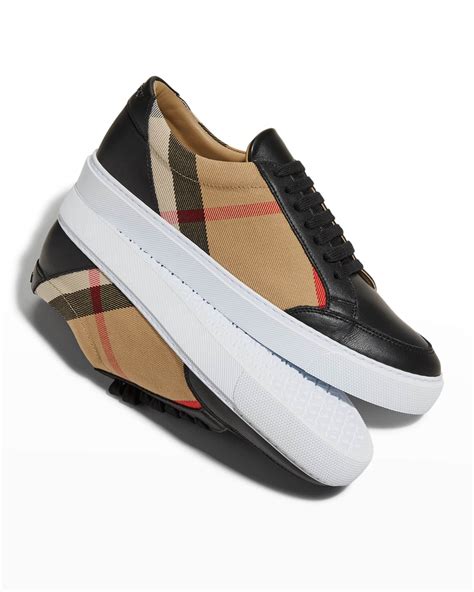 burberry salmond check & leather low-top sneaker|Burberry Salmond Check Leather Low.